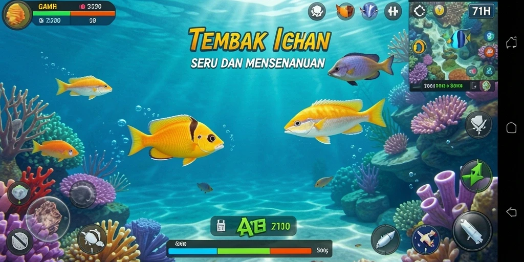 Screenshot gameplay Tembak Ikan 71H yang menarik.