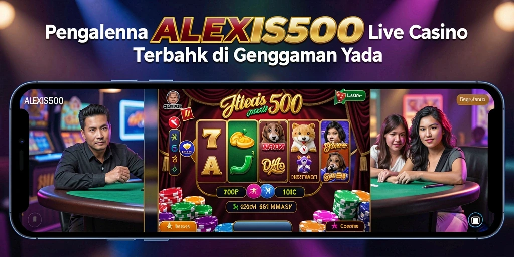 Tampilan gameplay ALEXIS500 yang memukau dengan suasana Live Casino.