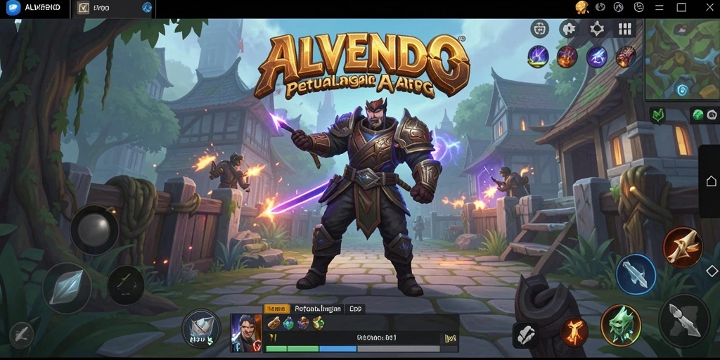 Tampilan gameplay seru dalam ALVENDO dengan karakter beraksi.