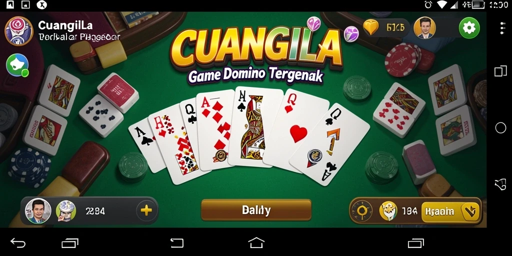 Gameplay seru domino di CUANGILA dengan teman-teman.