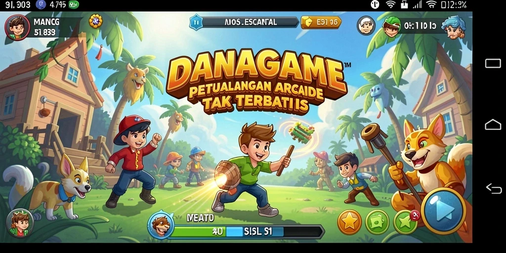 Tampilan gameplay seru DANAGAME yang penuh warna dan tantangan.