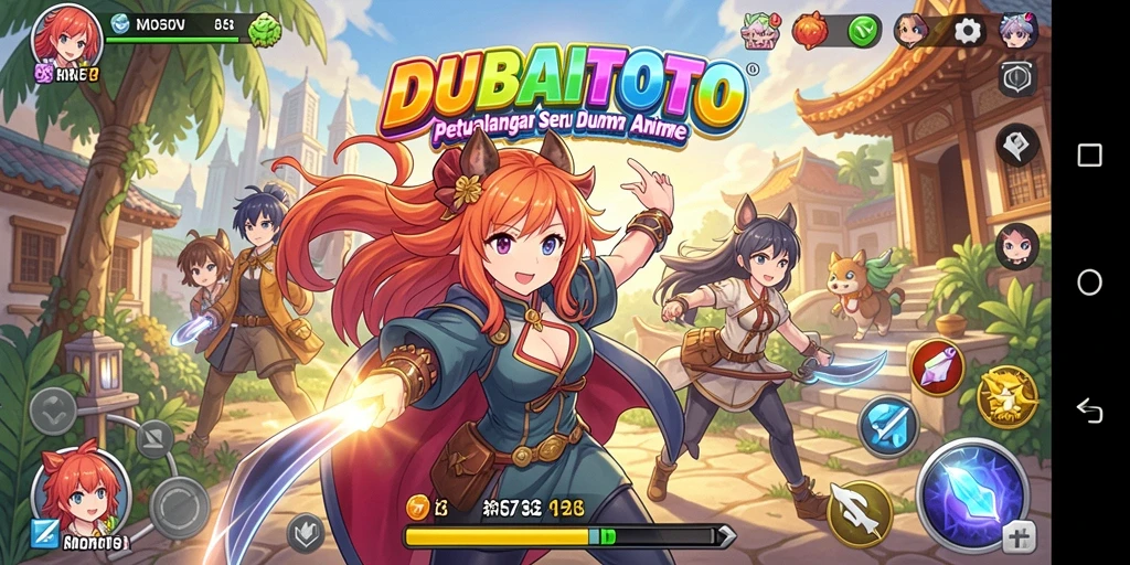 Gameplay seru DUBAITOTO dalam dunia anime yang penuh warna.