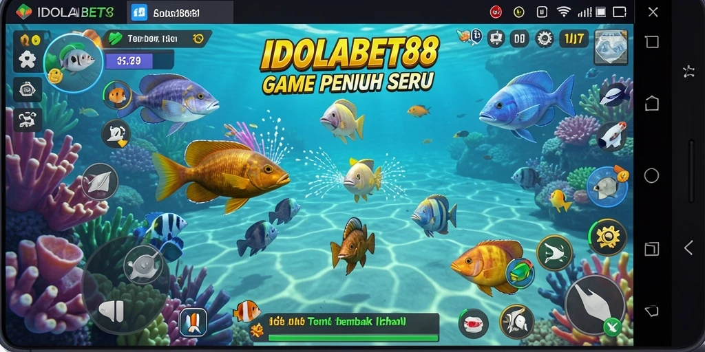 Tampilan gameplay seru saat menembak ikan di IDOLABET88.