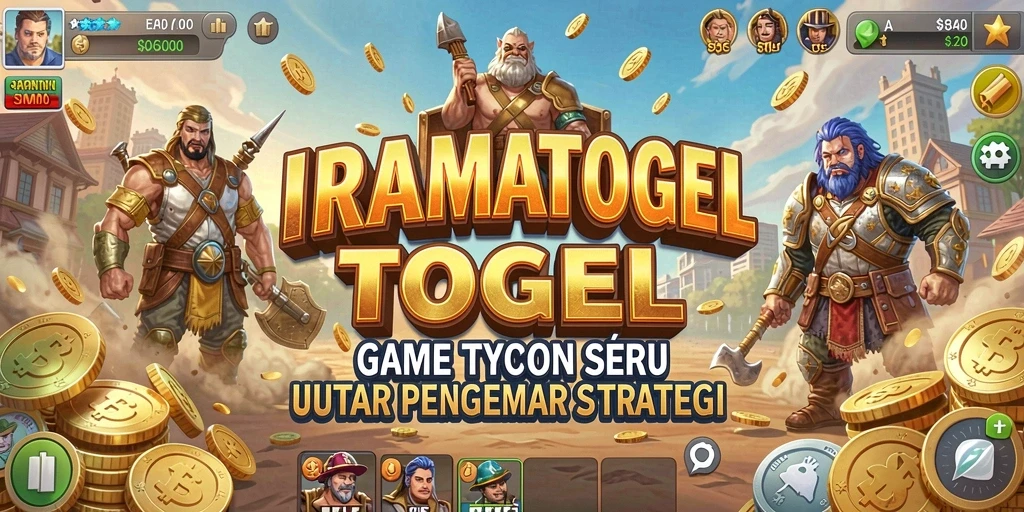 Tampilan dinamis gameplay IRAMATOGEL dengan strategi pengelolaan usaha.