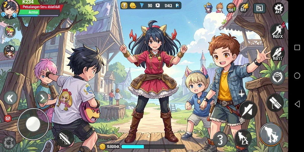 Tangkapan layar K234 menampilkan aksi seru dan indahnya grafis Anime.