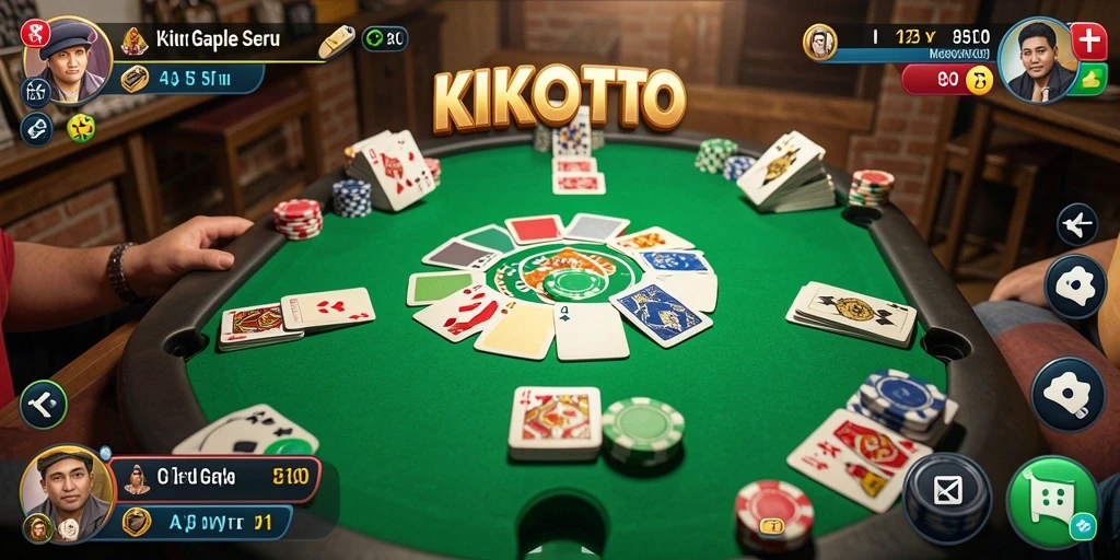 Tampilan seru saat bermain game Gaple di KIKOTOTO.