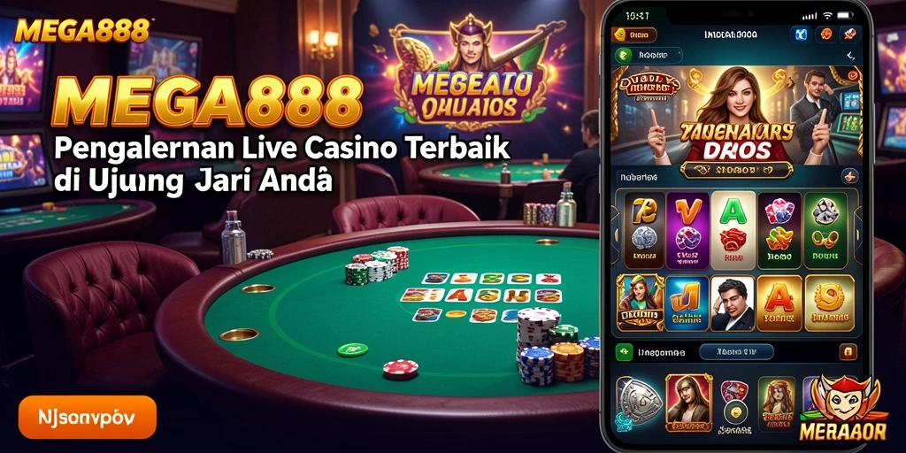 Tampilan menarik dari gameplay Live Casino di MEGA888.