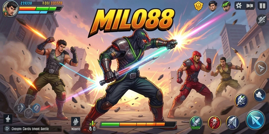 Tampilan aksi mendebarkan dalam gameplay MILO88.