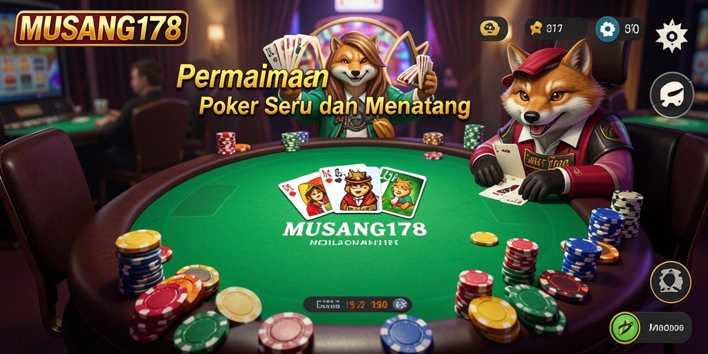 Tangkapan layar gameplay MUSANG178 menampilkan suasana seru permainan Poker.