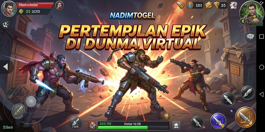 Screenshot menunjukkan pertarungan seru di arena NADIMTOGEL.
