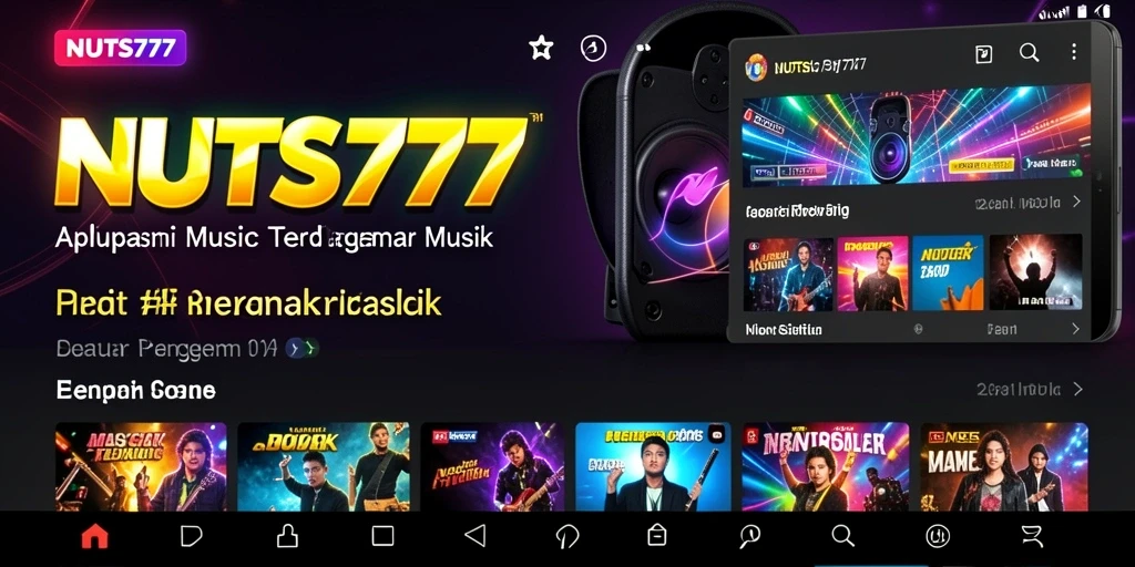 Tampilan menarik dari gameplay NUTS777 yang menyajikan musik.