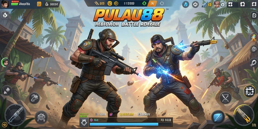 Gameplay menegangkan di PULAU88 saat para pemain bertarung di pulau.