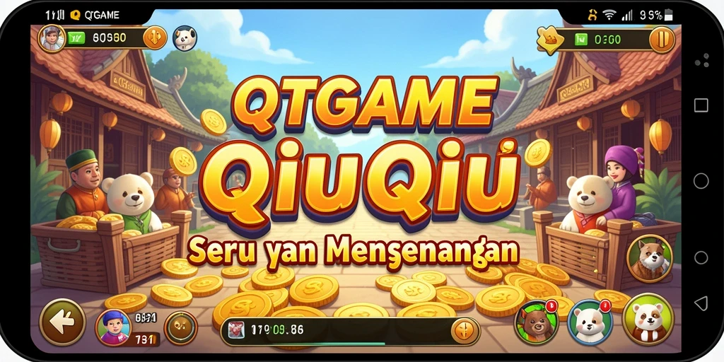 Screenshot gameplay QTGAME menampilkan aksi seru dalam permainan QiuQiu.